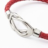 Braided Imitation Cowhide Leather Cord Bracelets for Couple BJEW-JB06443-12
