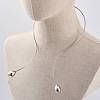 304 Stainless Steel Open Teardrop Choker Necklaces for Women NJEW-C068-01P-3