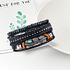1Pc Cowhide & Imitation Leather Cord Knitted Multi-strand Bracelets AJEW-GF0011-50E-4