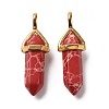 Synthetic Red Imperial Jasper Pointed Pendants G-K329-17G-2