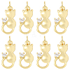 10Pcs Brass Pave Cubic Zirconia Pendants KK-BBC0022-58-1