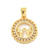 Brass Micro Pave Clear Cubic Zirconia Pendants KK-U007-01G-07-1