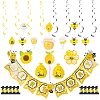 AHANDMAKER 4Sets 4 Style Bees Theme Paper Cake Topper DIY-GA0002-29-1