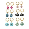 Stainless Steel with Natural & Synthetic Mixed Gemstone Dangle Earrings EJEW-JE07521-2