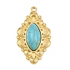 Bohemian Style 304 Stainless Steel with Synthetic Turquoise Pendants STAS-G381-02G-02-1