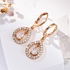 Brass Micro Pave Clear Cubic Zirconia Leverback Earrings EJEW-K300-59G-01-2