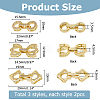 6Pcs 3 Styles Rack Plating Brass Micro Pave Clear Cubic Zirconia Fold Over Clasps KK-HS0001-02G-2