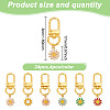 24Pcs 6 Colors Alloy Enamel Pendant Decorations HJEW-GO00009-2