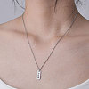 201 Stainless Steel Word Luck Pendant Necklace NJEW-OY001-08-2