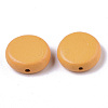 Painted Natural Wood Beads WOOD-R265-11-2