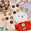 60Pcs 2 Styles Coconut Buttons BUTT-HY0001-22B-4