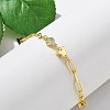 Brass Micro Pave Clear Cubic Zirconia Link Bracelets BJEW-U020-02G-3