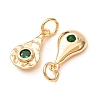 Brass Micro Pave Cubic Zirconia Charms CU-K002-42G-B-2