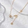 Brass Micro Pave Clear Cubic Zirconia Column Bead and Love Disc Pendant Cable Chain Necklaces NJEW-JN05768-1
