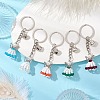 Glass Seed & Plastic Pearl & Alloy Keychain KEYC-MZ00025-2