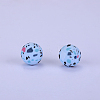 Printed Round Silicone Focal Beads SI-JX0056A-22-1