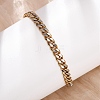 304 Stainless Steel Cuban Link
Chain Bracelets for Women BJEW-F527-05G-2