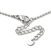 304 Stainless Steel Cubic Zirconia Teardrop & Flat Round Bib Ball Chain Necklaces for Women NJEW-F328-11P-03-3