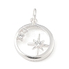 925 Sterling Silver Pave Clear Cubic Zirconia Ring with Star Pendants STER-R013-10S-1