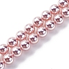 UV Plating Pearlized Glass Pearl Beads Strands GLAA-F128-01A-T19-1