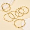 6Pcs Round Brass Beaded Stretch Bracelets for Women BJEW-SW00150-4