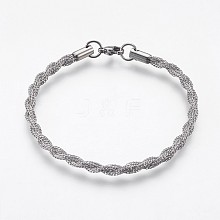 304 Stainless Steel Chain Bracelets BJEW-P236-27P