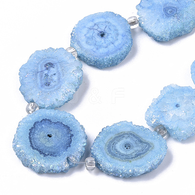 Electroplated Natural Quartz Beads Strands G-R461-04E-1