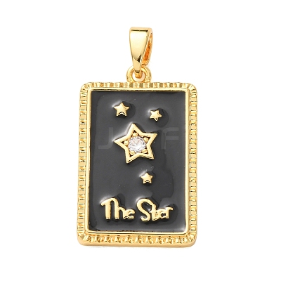 Brass Micro Pave Clear Cubic Zirconia Pendants KK-C264-09G-1