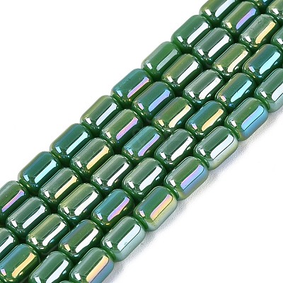 Electroplate Opaque Glass Beads Strands EGLA-Q132-03A-C03-1