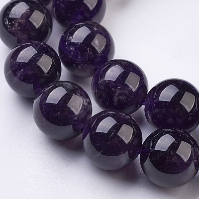 Natural Amethyst Bead Strands G-J376-20-14mm-1