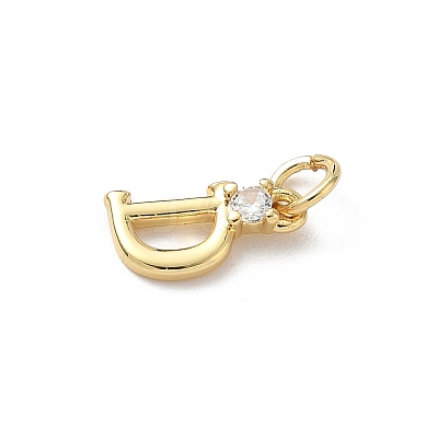 Brass Pave Clear Cubic Zirconia Charms KK-A273-01G-D-1