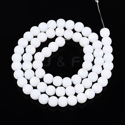 Frosted Opaque Glass Beads Strands LS-GLAA-T032-P6mm-MBB02-1