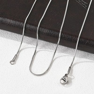 Tarnish Resistant 304 Stainless Steel Snake Chain Necklaces LS-NJEW-F112-39-1