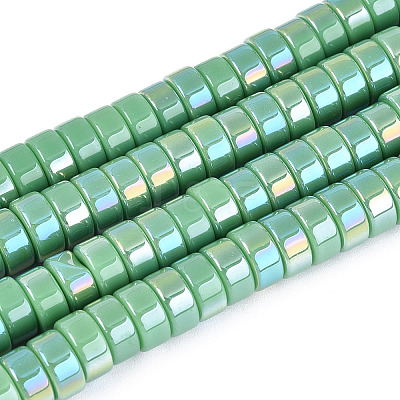 AB Color Plated Opaque Glass Beads Strands GLAA-T026-4x8mm-P02-1