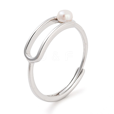 Round Natural Pearl Finger Rings STER-Z009-10P-1