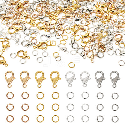 400pcs 4 Colors Alloy Lobster Claw Clasps FIND-TA0008-94-1