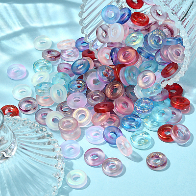 160Pcs 8 Colors Handmade Luminous & Gold Foil Lampwork Beads LAMP-CJ0001-38-1