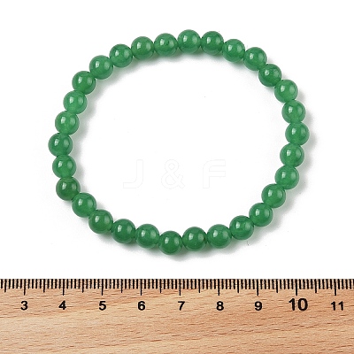 Natural Malaysia Jade(Dyed) Bead Stretch Bracelets BJEW-K212-A-013-1