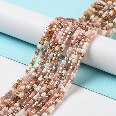 Gradient Color Electroplate Glass Bead Strands X-GLAA-E042-05-B06-1