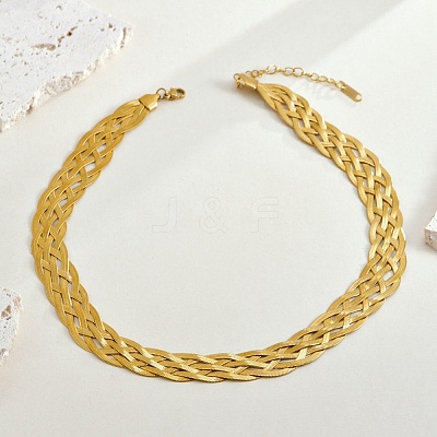 201 Stainless Steel Mesh Chain Necklaces LS-NJEW-H085-01G-1