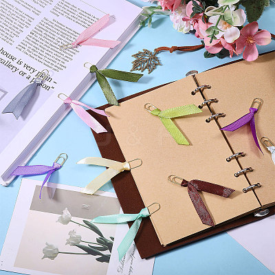 12Pcs Polyester Ribbon Bookmarks AJEW-CA00022-1