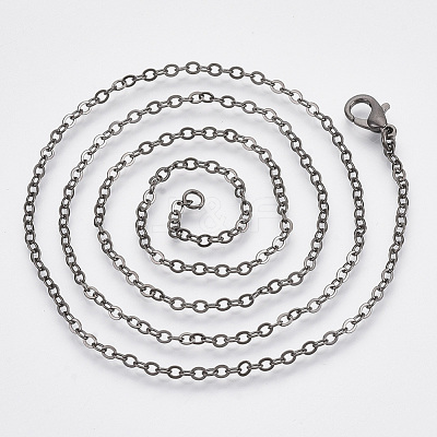 Brass Cable Chains Necklace Making MAK-N029-01B-1