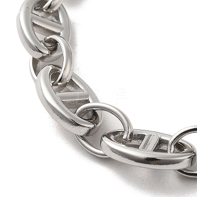 Non-Tarnish 304 Stainless Steel Oval Link Chain Bracelets BJEW-D030-11B-P-1