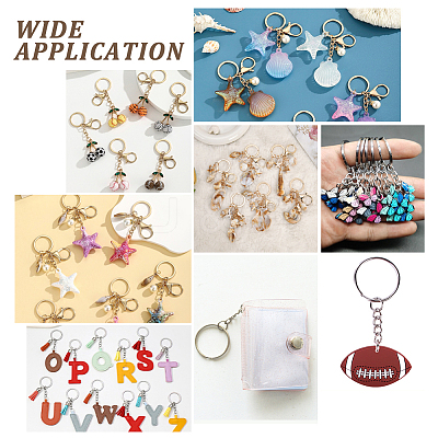 50Pcs Iron Keychain Clasps FIND-SP0005-56AB-1