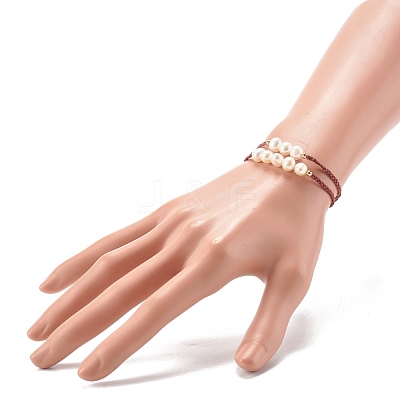 Mother's Day Adjustable Nylon Thread Cord Bracelets Sets for Mom & Daughter BJEW-JB06528-02-1