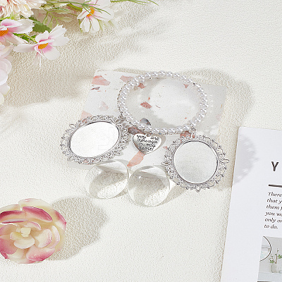 Oval Blank Glass Wedding Bouquet Picture Frame BJEW-LP0003-27-1