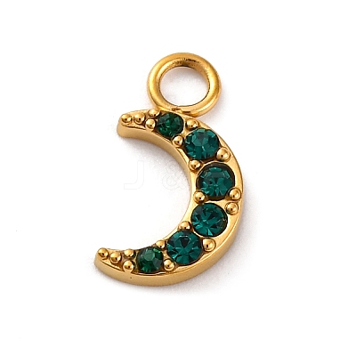 304 Stainless Steel Rhinestone Pendants STAS-M110-20G-1