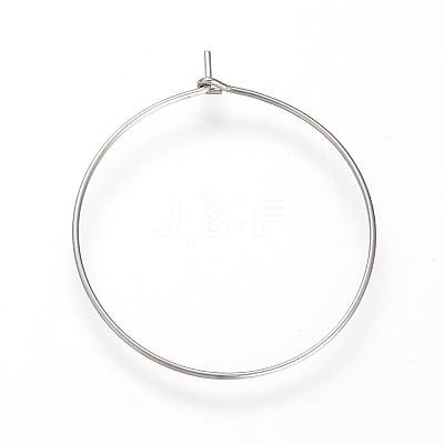 Tarnish Resistant 304 Stainless Steel Hoop Earrings STAS-S066-14-1