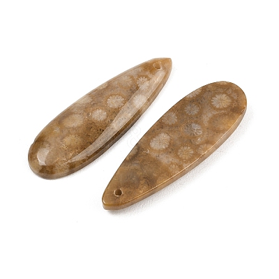 Natural Fossil Coral Pendants G-B187-01C-05-1