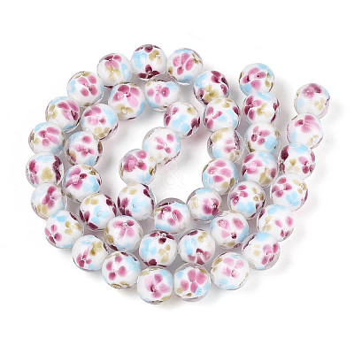 Handmade Lampwork Beads Strands LAMP-T007-04O-1